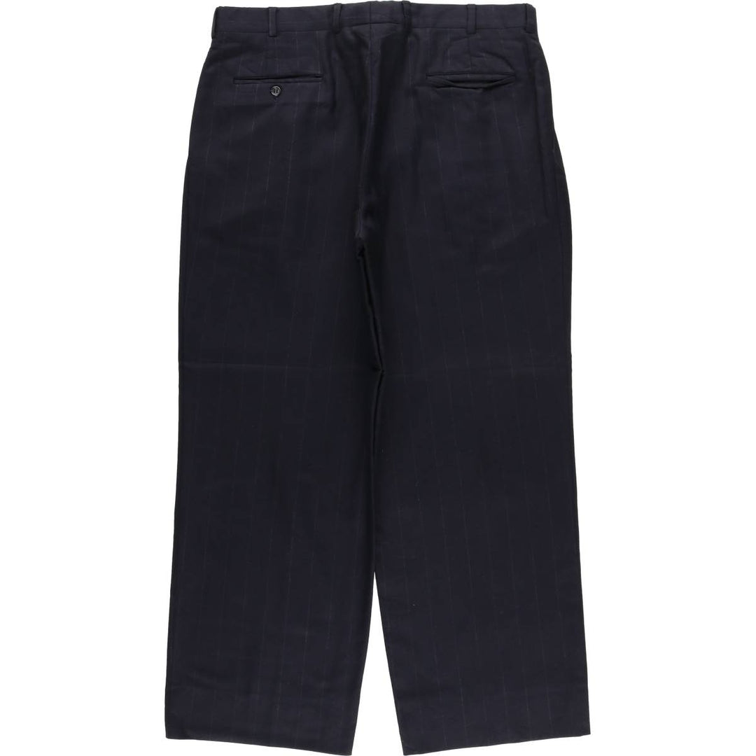 Burberry's Striped Pattern Two-Pleated Slacks, Men's Size W36 unclear navy blue type Vintage Second Hand