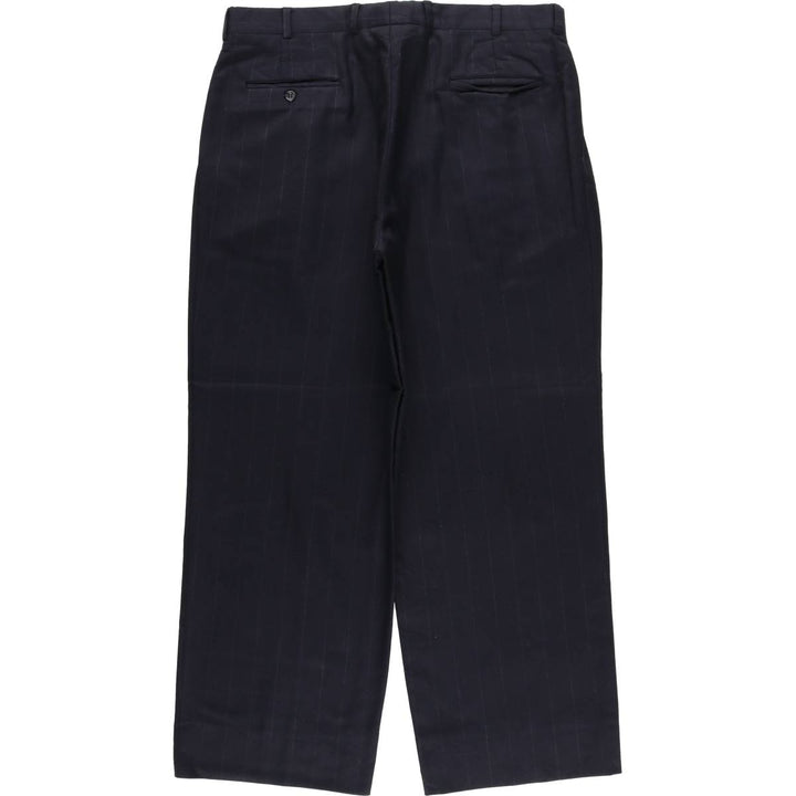 Burberry's Striped Pattern Two-Pleated Slacks, Men's Size W36 unclear navy blue type Vintage Second Hand