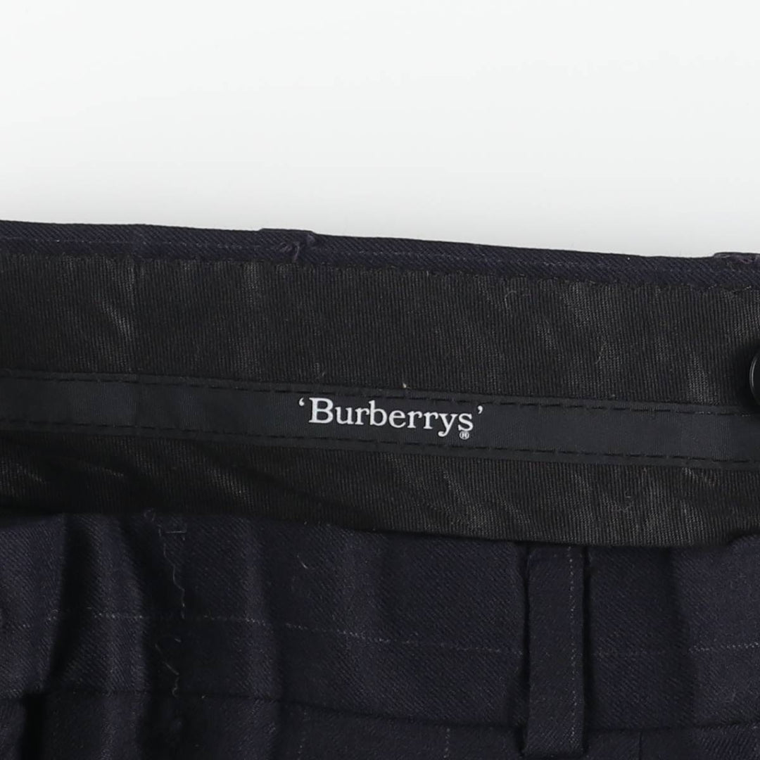 Burberry's Striped Pattern Two-Pleated Slacks, Men's Size W36 unclear navy blue type Vintage Second Hand