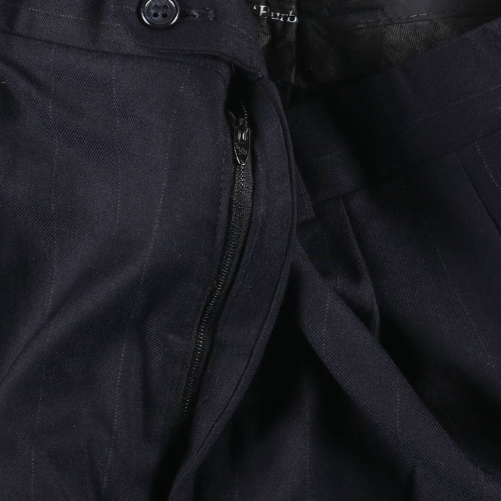 Burberry's Striped Pattern Two-Pleated Slacks, Men's Size W36 unclear navy blue type Vintage Second Hand