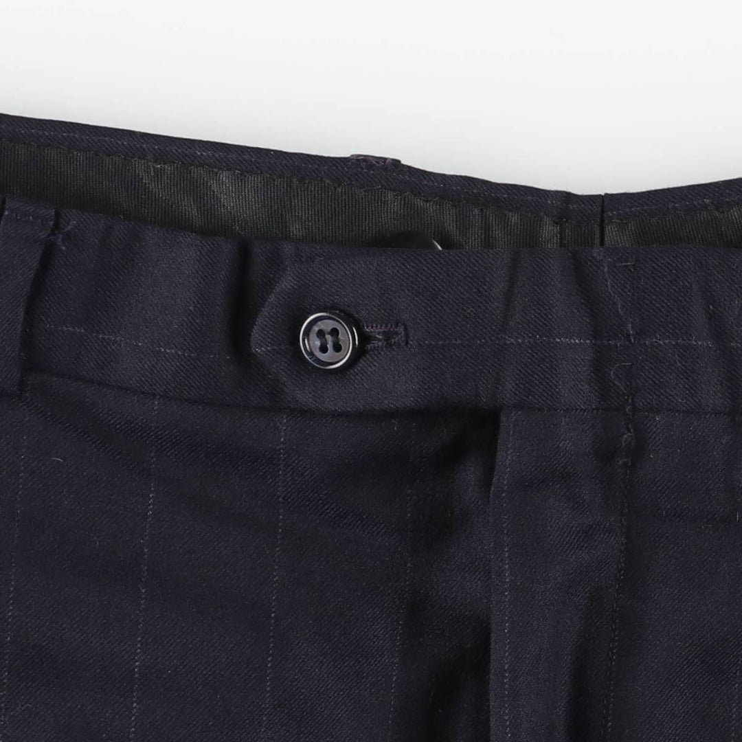Burberry's Striped Pattern Two-Pleated Slacks, Men's Size W36 unclear navy blue type Vintage Second Hand