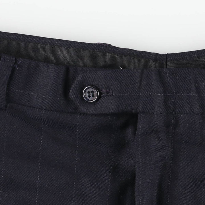 Burberry's Striped Pattern Two-Pleated Slacks, Men's Size W36 unclear navy blue type Vintage Second Hand