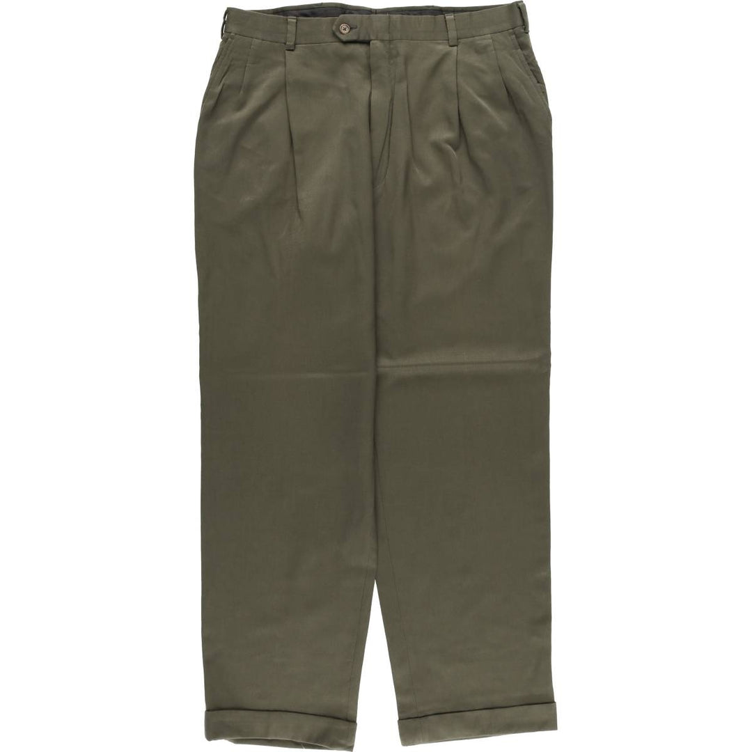 Burberry's two-pleat slacks, men's size W35 unclear Khaki type Vintage Second Hand
