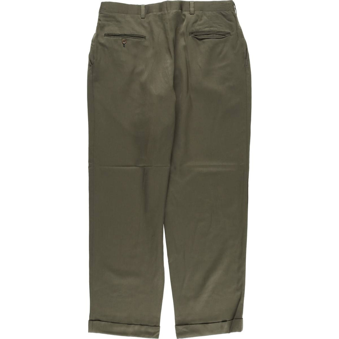 Burberry's two-pleat slacks, men's size W35 unclear Khaki type Vintage Second Hand