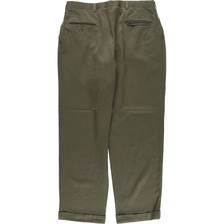 Burberry's two-pleat slacks, men's size W35 unclear Khaki type Vintage Second Hand