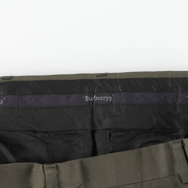Burberry's two-pleat slacks, men's size W35 unclear Khaki type Vintage Second Hand