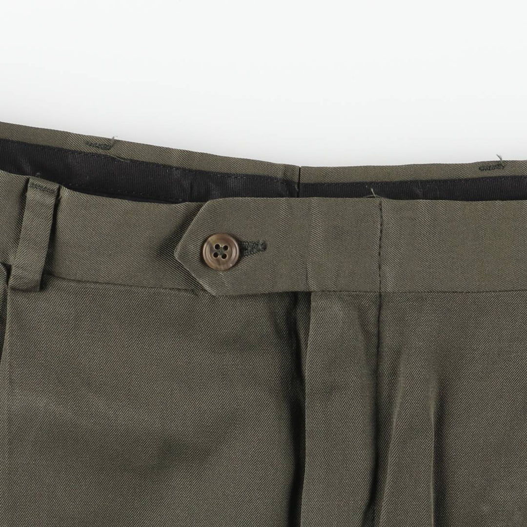 Burberry's two-pleat slacks, men's size W35 unclear Khaki type Vintage Second Hand