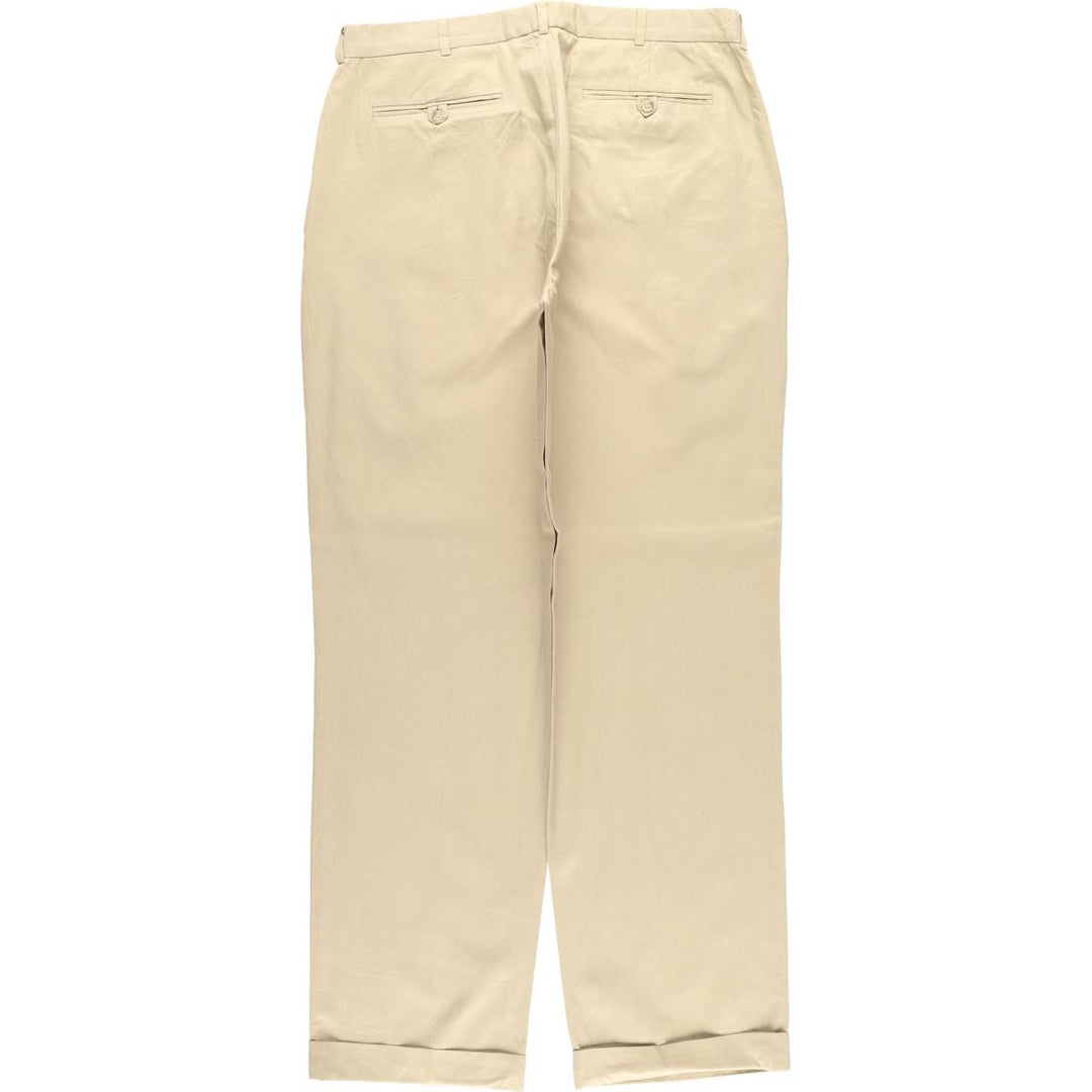 Ralph Lauren POLO by Ralph Lauren two-pleat silk and cotton slacks, men's size W36 silk Beige type Vintage Second Hand