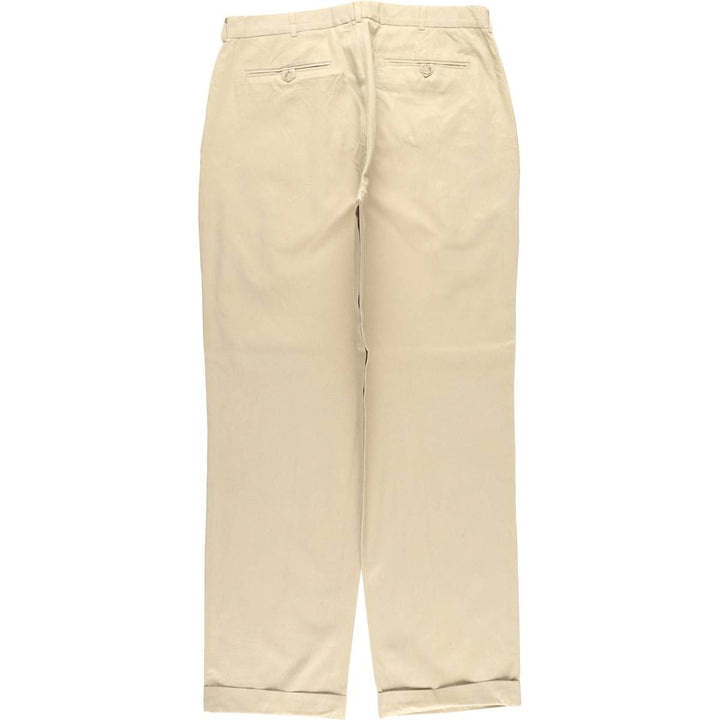 Ralph Lauren POLO by Ralph Lauren two-pleat silk and cotton slacks, men's size W36 silk Beige type Vintage Second Hand