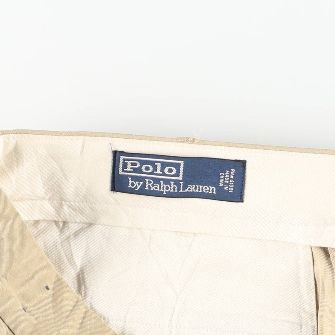 Ralph Lauren POLO by Ralph Lauren two-pleat silk and cotton slacks, men's size W36 silk Beige type Vintage Second Hand