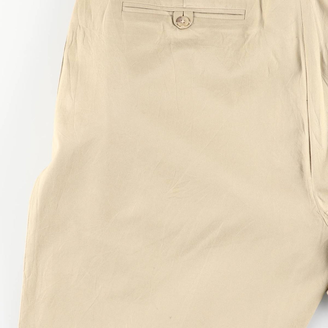 Ralph Lauren POLO by Ralph Lauren two-pleat silk and cotton slacks, men's size W36 silk Beige type Vintage Second Hand
