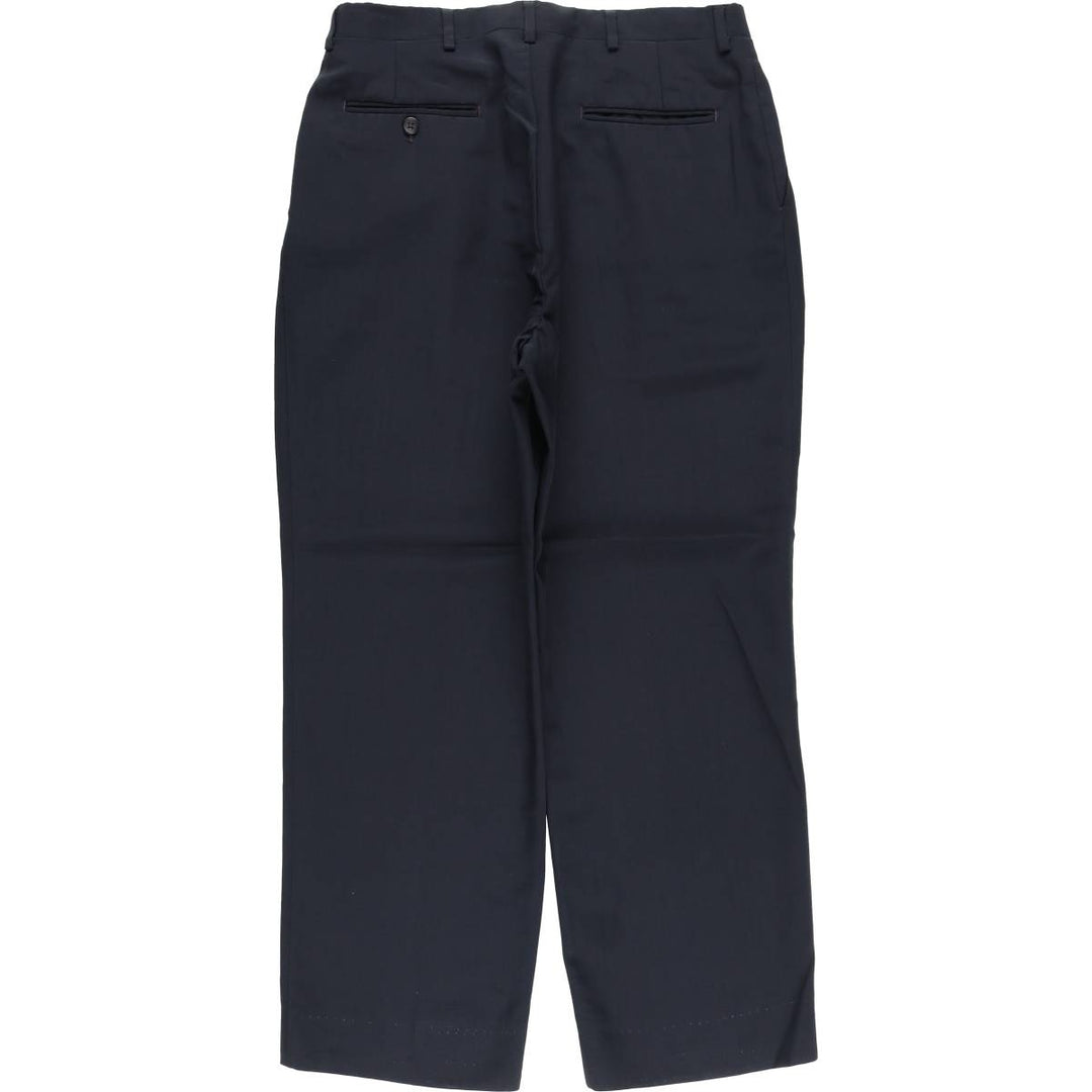 Haggar Imperial Two-Pleated Slacks, Made in the USA, Men's Size W32 polyester navy blue type Vintage Second Hand