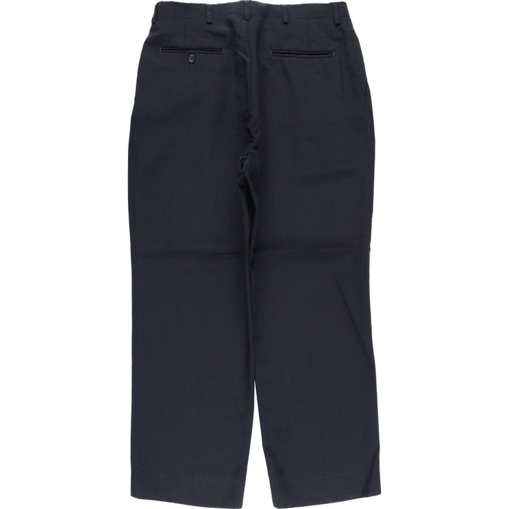 Haggar Imperial Two-Pleated Slacks, Made in the USA, Men's Size W32 polyester navy blue type Vintage Second Hand