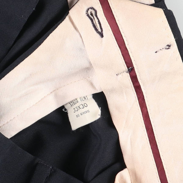 Haggar Imperial Two-Pleated Slacks, Made in the USA, Men's Size W32 polyester navy blue type Vintage Second Hand