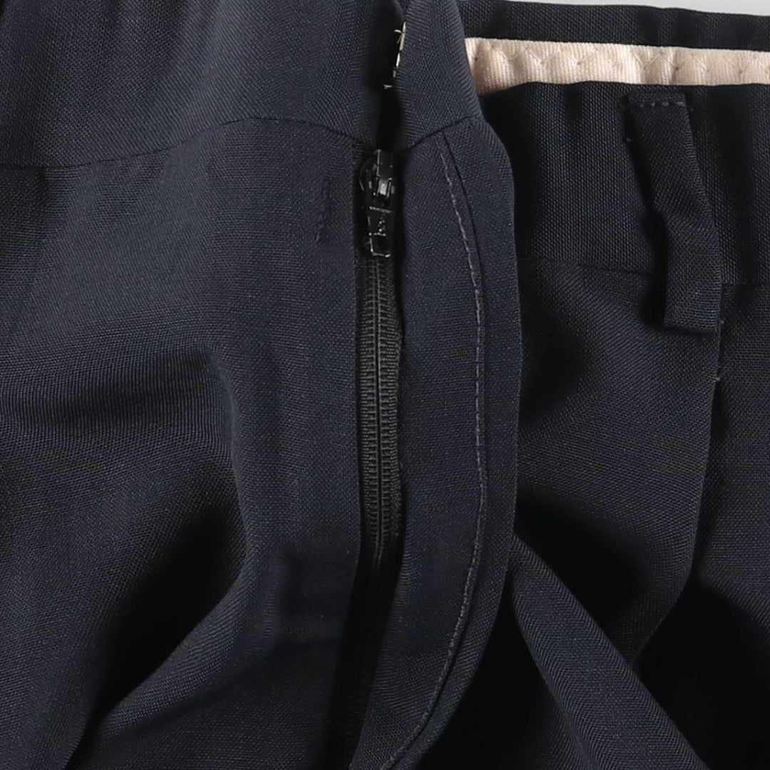 Haggar Imperial Two-Pleated Slacks, Made in the USA, Men's Size W32 polyester navy blue type Vintage Second Hand