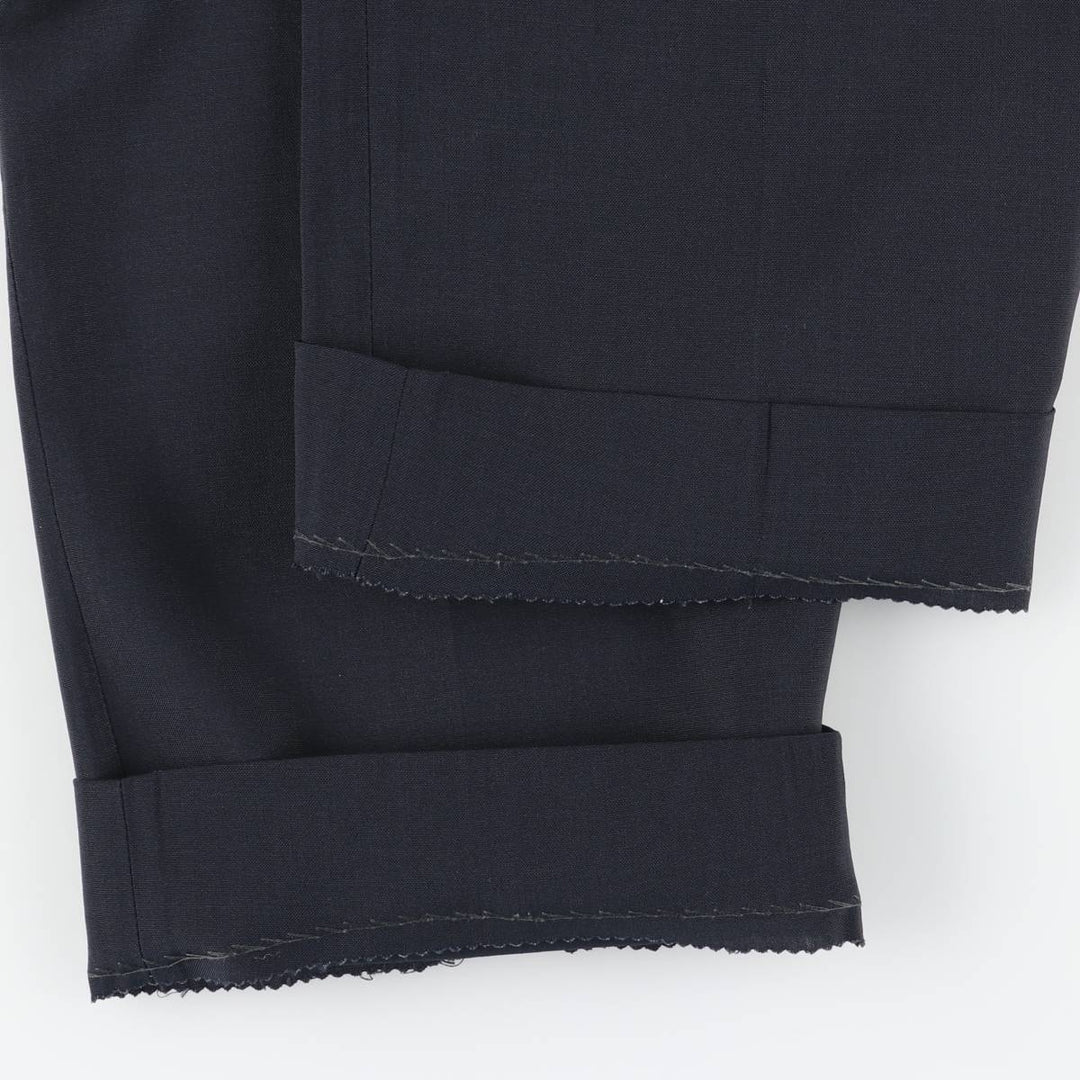 Haggar Imperial Two-Pleated Slacks, Made in the USA, Men's Size W32 polyester navy blue type Vintage Second Hand