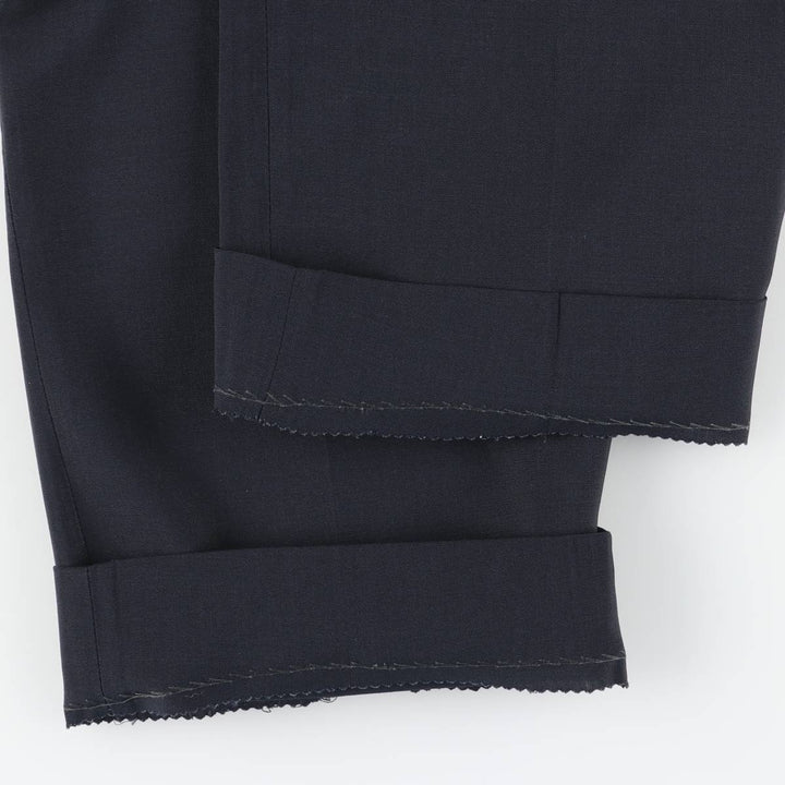 Haggar Imperial Two-Pleated Slacks, Made in the USA, Men's Size W32 polyester navy blue type Vintage Second Hand