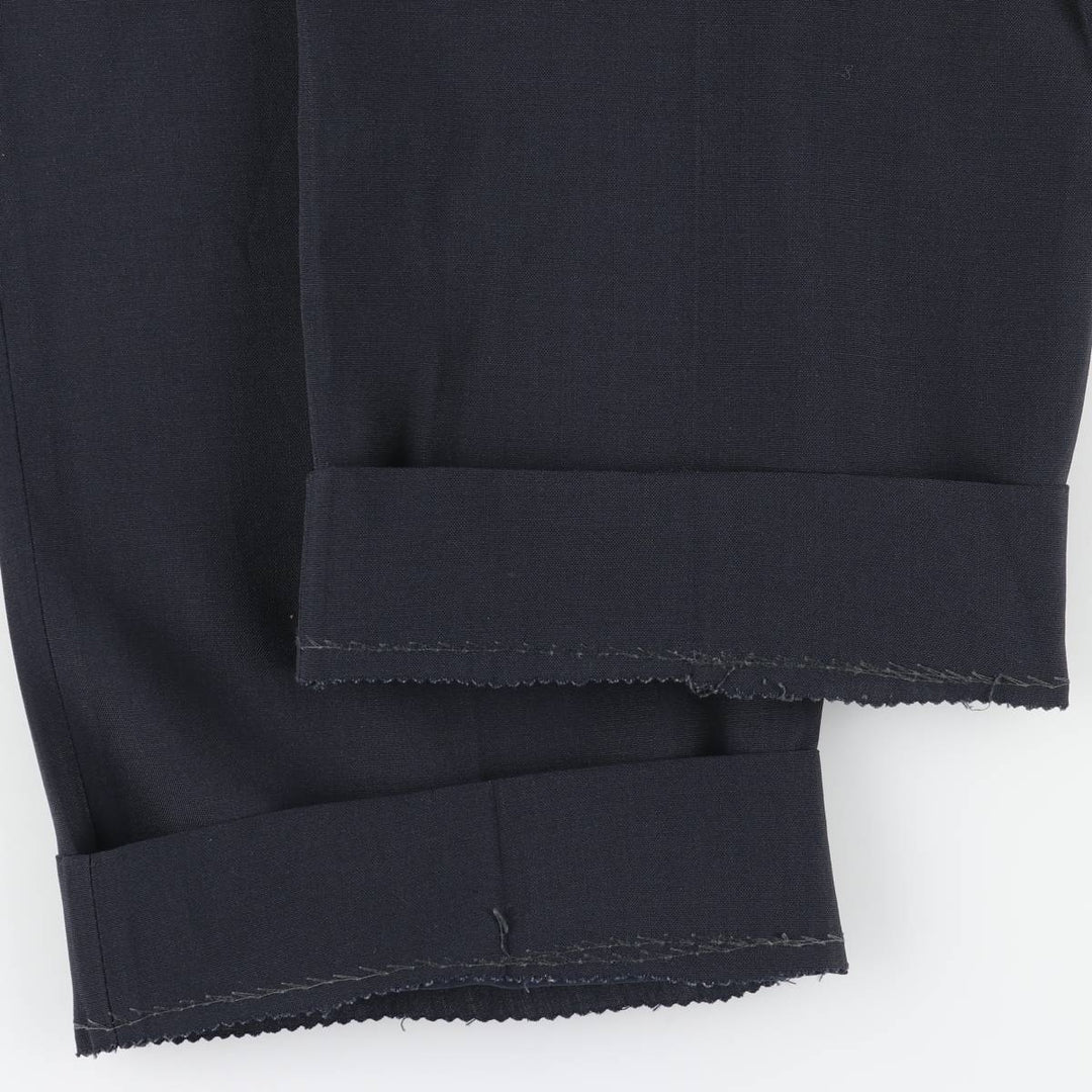 Haggar Imperial Two-Pleated Slacks, Made in the USA, Men's Size W32 polyester navy blue type Vintage Second Hand