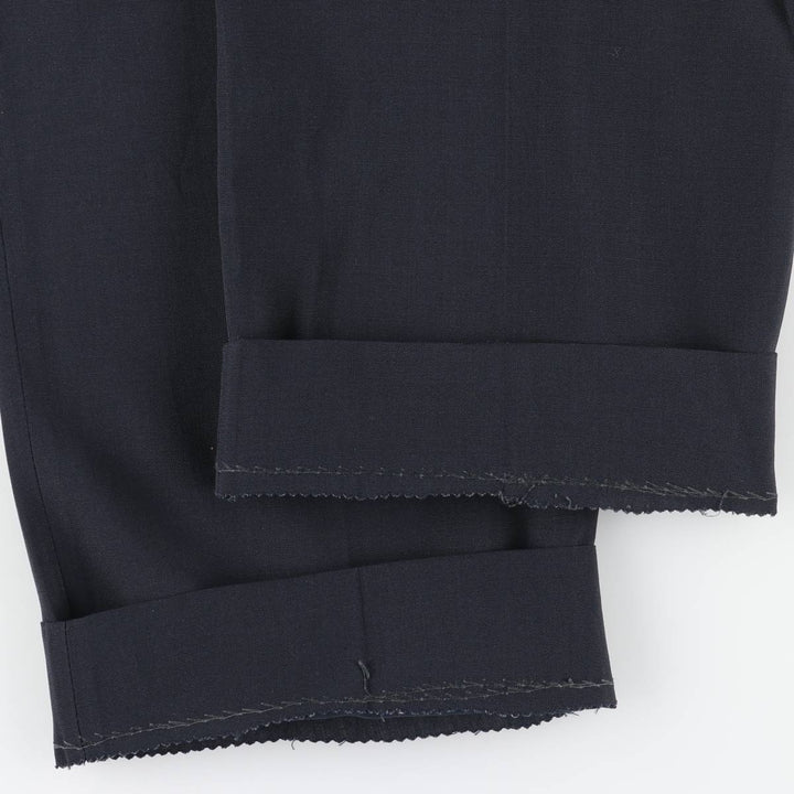 Haggar Imperial Two-Pleated Slacks, Made in the USA, Men's Size W32 polyester navy blue type Vintage Second Hand