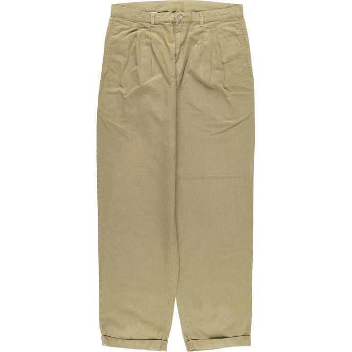 90'S GAP Vintage Check Pattern Two-Pleated Cotton Slacks, Men's Size W33 cotton Khaki type Vintage Second Hand