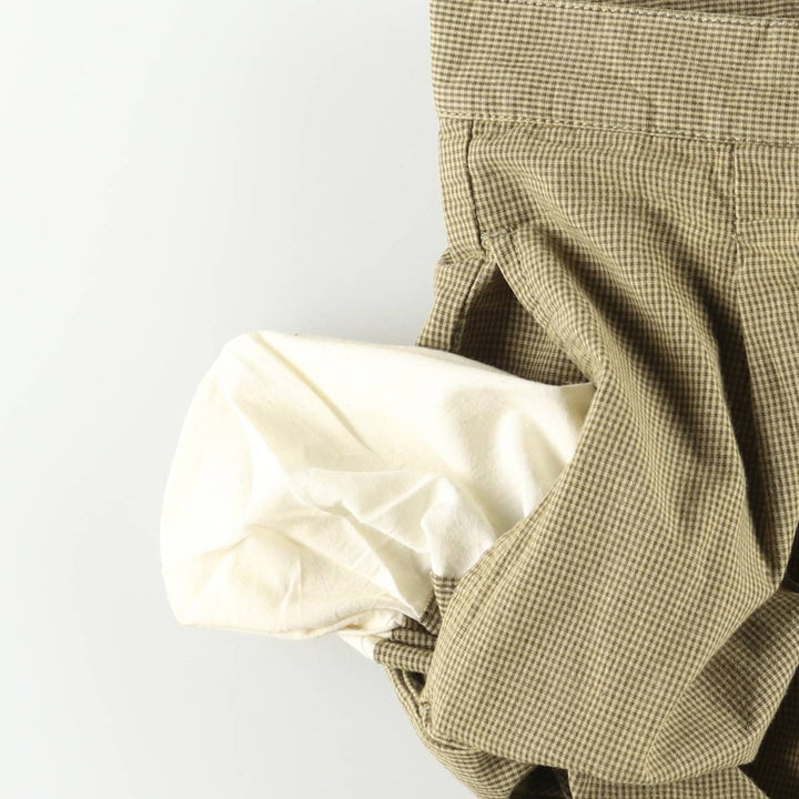 90'S GAP Vintage Check Pattern Two-Pleated Cotton Slacks, Men's Size W33 cotton Khaki type Vintage Second Hand