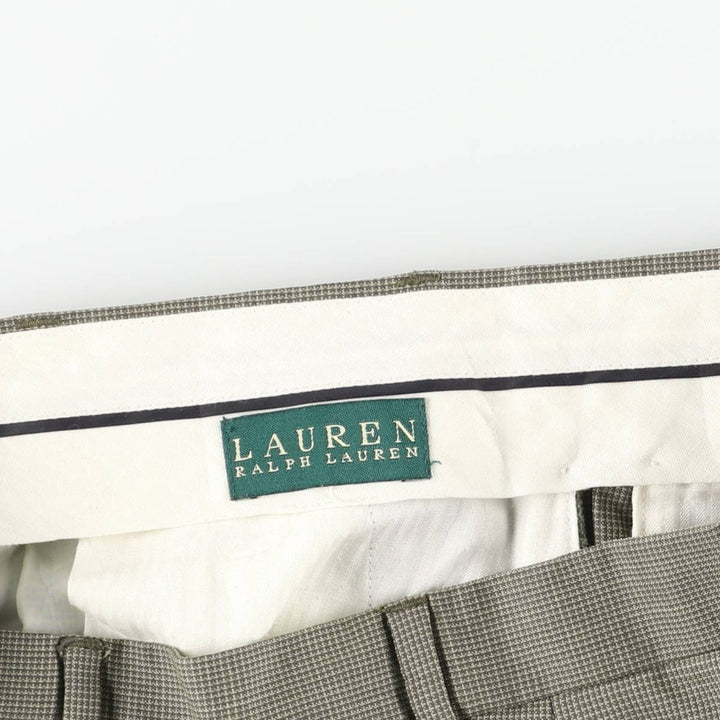 Ralph Lauren LAUREN Two-pleat Slacks, Men's, Size W34 unclear Khaki type Vintage Second Hand