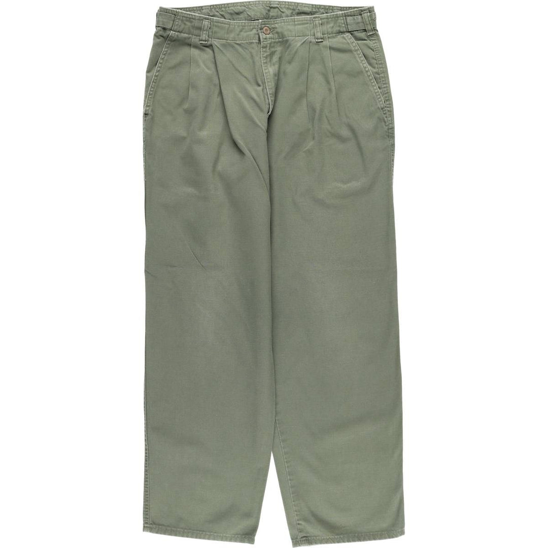 Dockers Men's Two-Pleated Slacks, Size W33 (approx.), Zipper Fly unclear Khaki type Vintage Second Hand