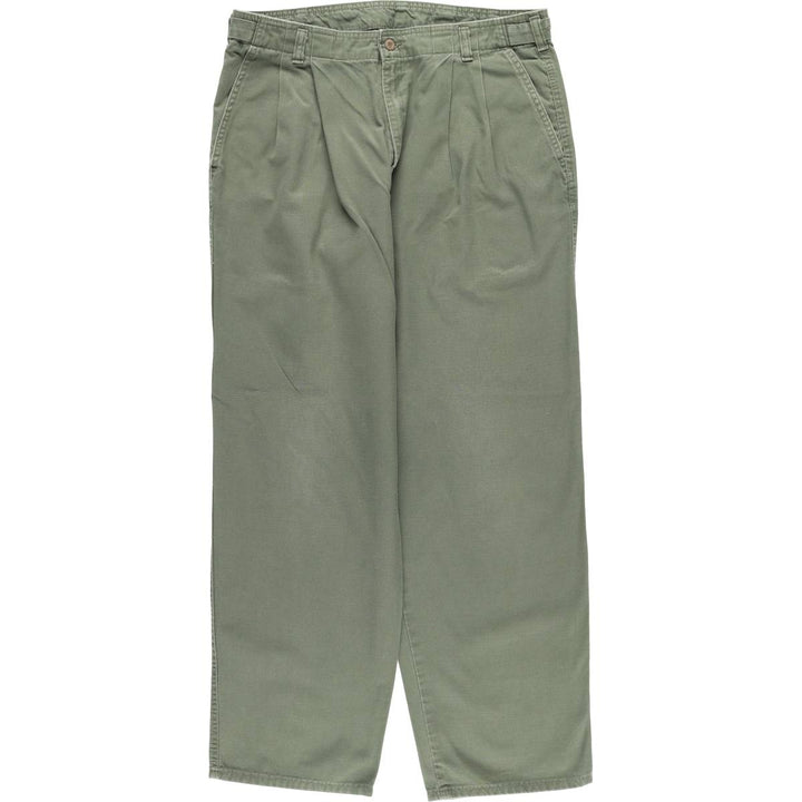 Dockers Men's Two-Pleated Slacks, Size W33 (approx.), Zipper Fly unclear Khaki type Vintage Second Hand