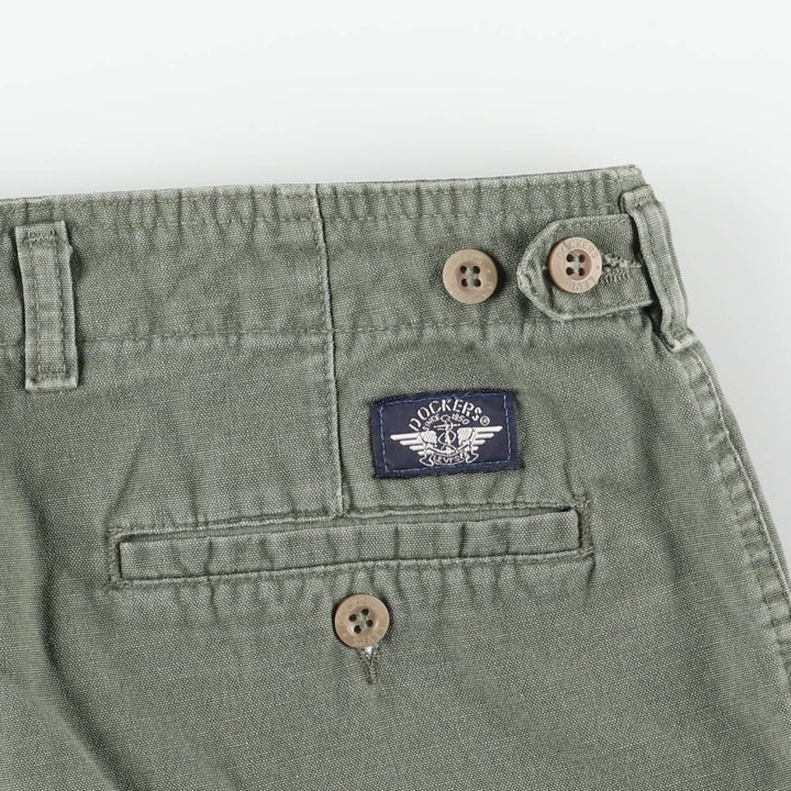 Dockers Men's Two-Pleated Slacks, Size W33 (approx.), Zipper Fly unclear Khaki type Vintage Second Hand