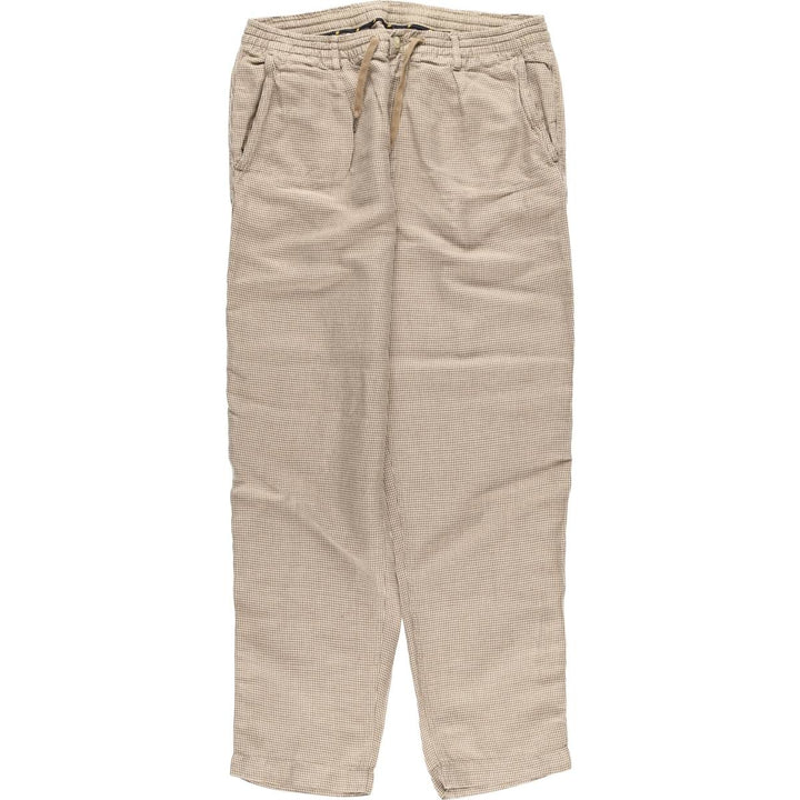 Ralph Lauren POLO RALPH LAUREN Tailored Slim Fit Houndstooth Pattern One-Tuck Linen Pants Slacks Men's Size L linen Beige type Vintage Second Hand