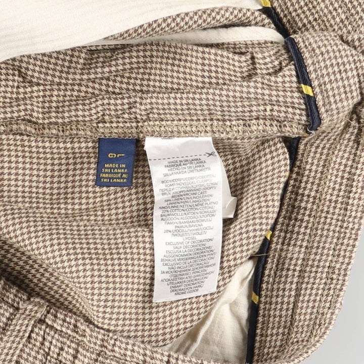 Ralph Lauren POLO RALPH LAUREN Tailored Slim Fit Houndstooth Pattern One-Tuck Linen Pants Slacks Men's Size L linen Beige type Vintage Second Hand