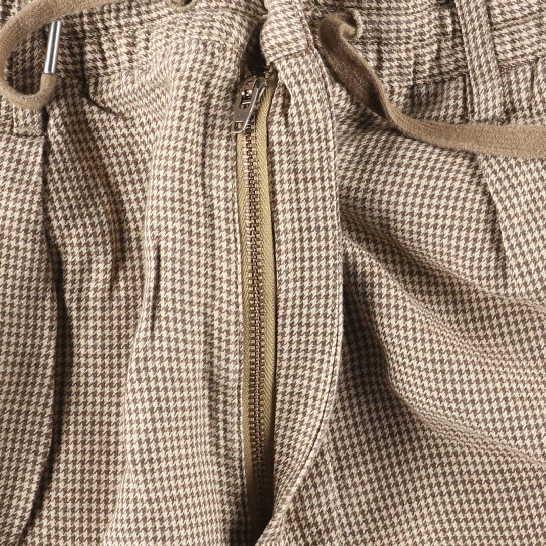 Ralph Lauren POLO RALPH LAUREN Tailored Slim Fit Houndstooth Pattern One-Tuck Linen Pants Slacks Men's Size L linen Beige type Vintage Second Hand