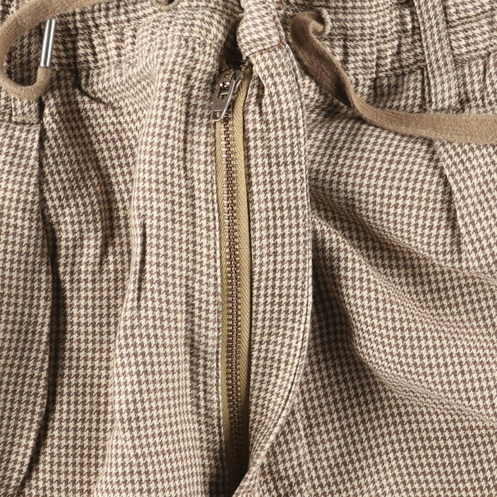 Ralph Lauren POLO RALPH LAUREN Tailored Slim Fit Houndstooth Pattern One-Tuck Linen Pants Slacks Men's Size L linen Beige type Vintage Second Hand