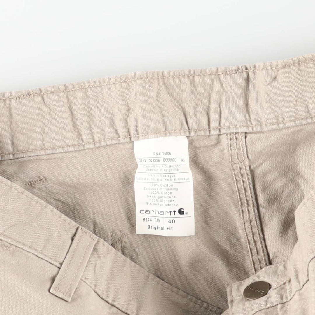 Oversized Carhartt Original Fit Duck Painter Shorts, Men's Size W39 cotton Beige type Vintage Second Hand