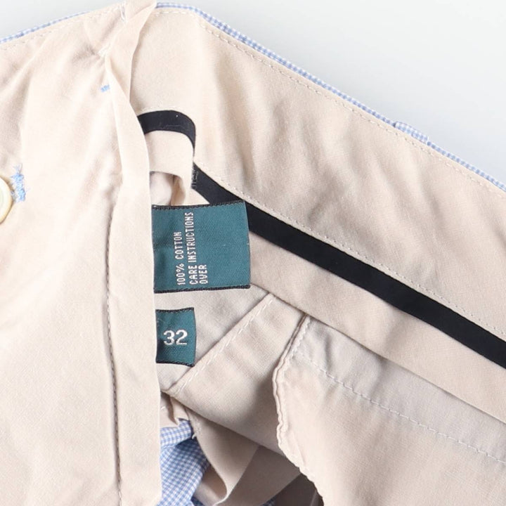 Ralph Lauren POLO by Ralph Lauren Slim Gi Fit Check Pattern Cotton Shorts, Men's Size W34 cotton Blue type light blue Vintage Second Hand