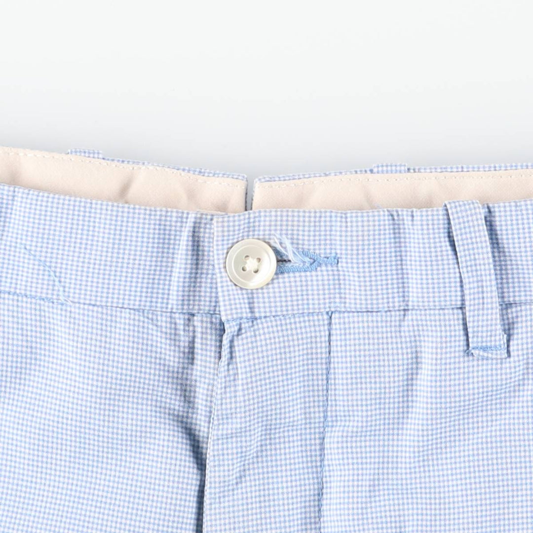 Ralph Lauren POLO by Ralph Lauren Slim Gi Fit Check Pattern Cotton Shorts, Men's Size W34 cotton Blue type light blue Vintage Second Hand