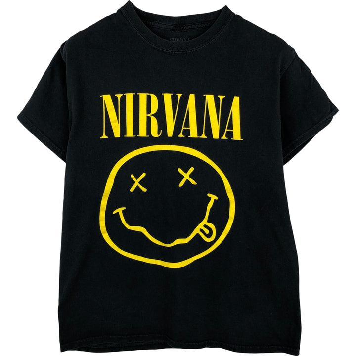 NIRVANA Nirvana Band T-shirt, Band T, Men's M size cotton black type Vintage Second Hand