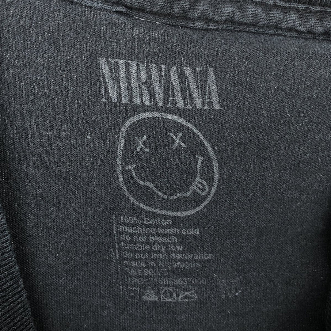 NIRVANA Nirvana Band T-shirt, Band T, Men's M size cotton black type Vintage Second Hand