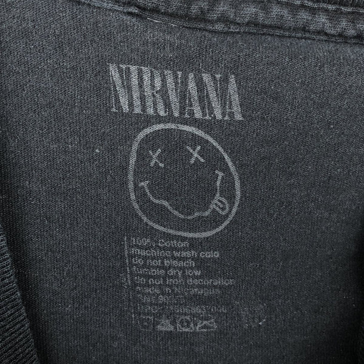 NIRVANA Nirvana Band T-shirt, Band T, Men's M size cotton black type Vintage Second Hand