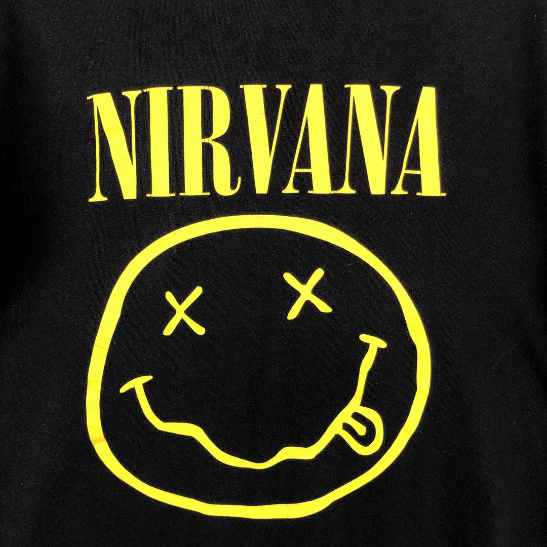 NIRVANA Nirvana Band T-shirt, Band T, Men's M size cotton black type Vintage Second Hand