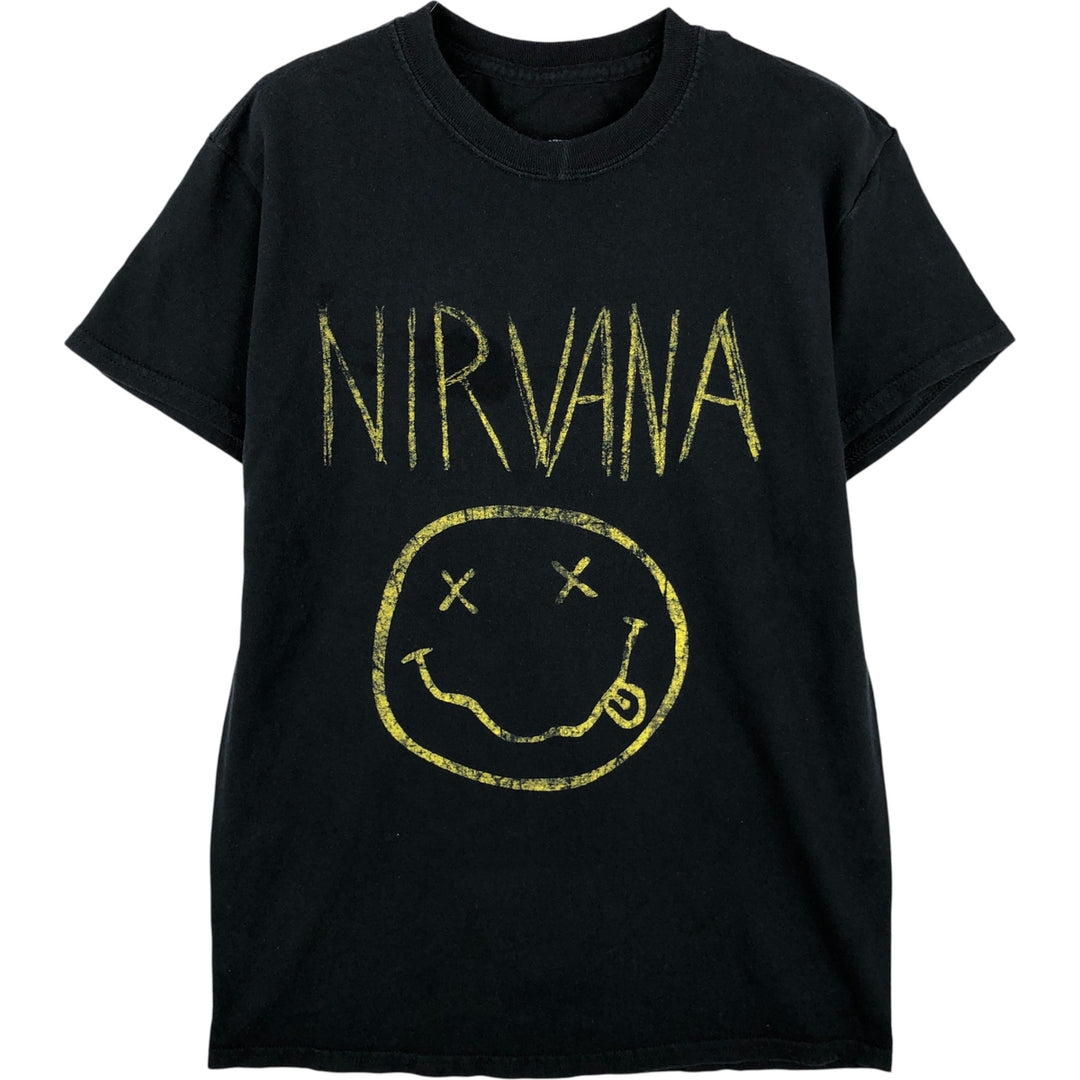 NIRVANA Nirvana Band T-shirt, Band T, Men's S size cotton black type Vintage Second Hand