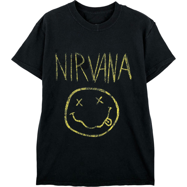 NIRVANA Nirvana Band T-shirt, Band T, Men's S size cotton black type Vintage Second Hand