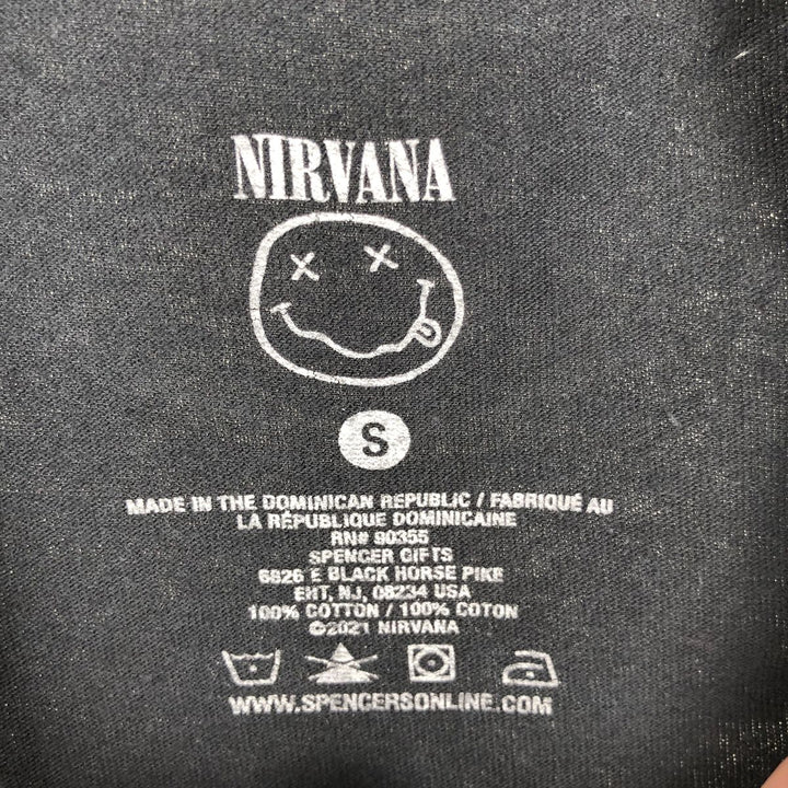 NIRVANA Nirvana Band T-shirt, Band T, Men's S size cotton black type Vintage Second Hand