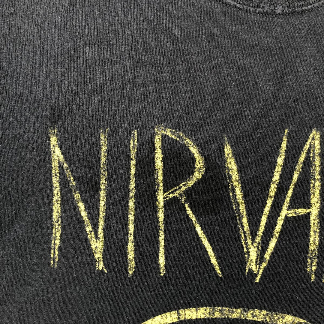 NIRVANA Nirvana Band T-shirt, Band T, Men's S size cotton black type Vintage Second Hand