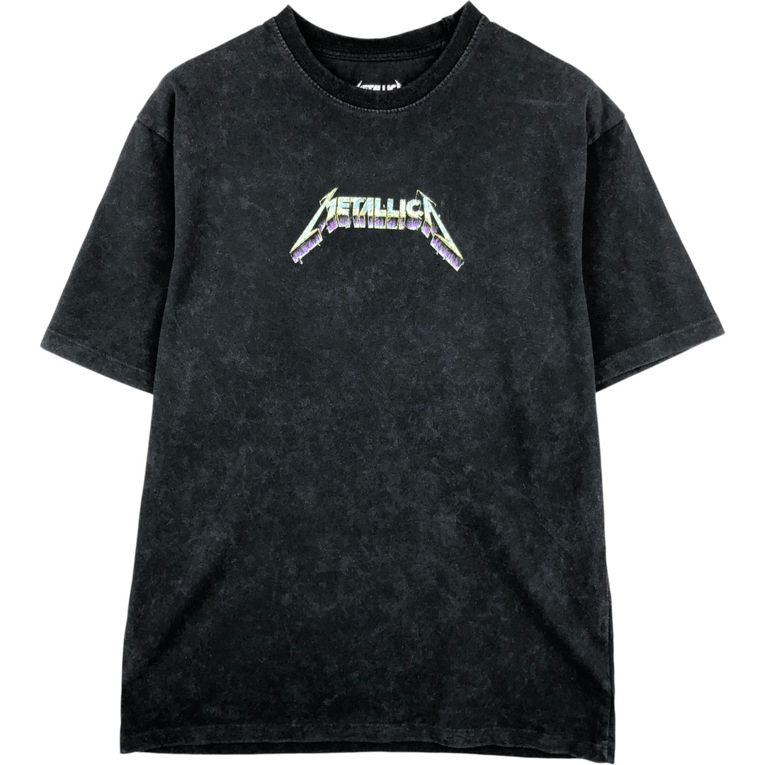Metallica Skull Pattern Band T-shirt Band Tee Men's S size cotton black type Vintage Second Hand