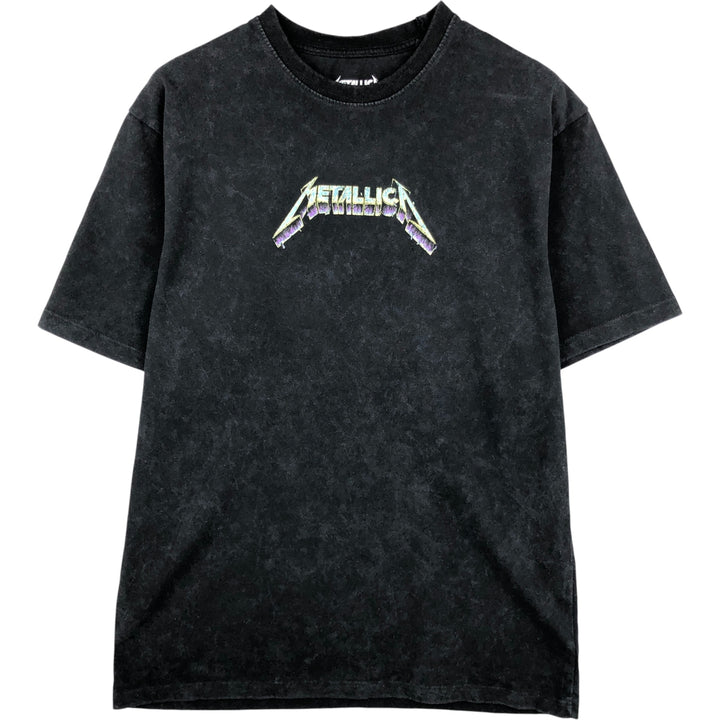 Metallica Skull Pattern Band T-shirt Band Tee Men's S size cotton black type Vintage Second Hand