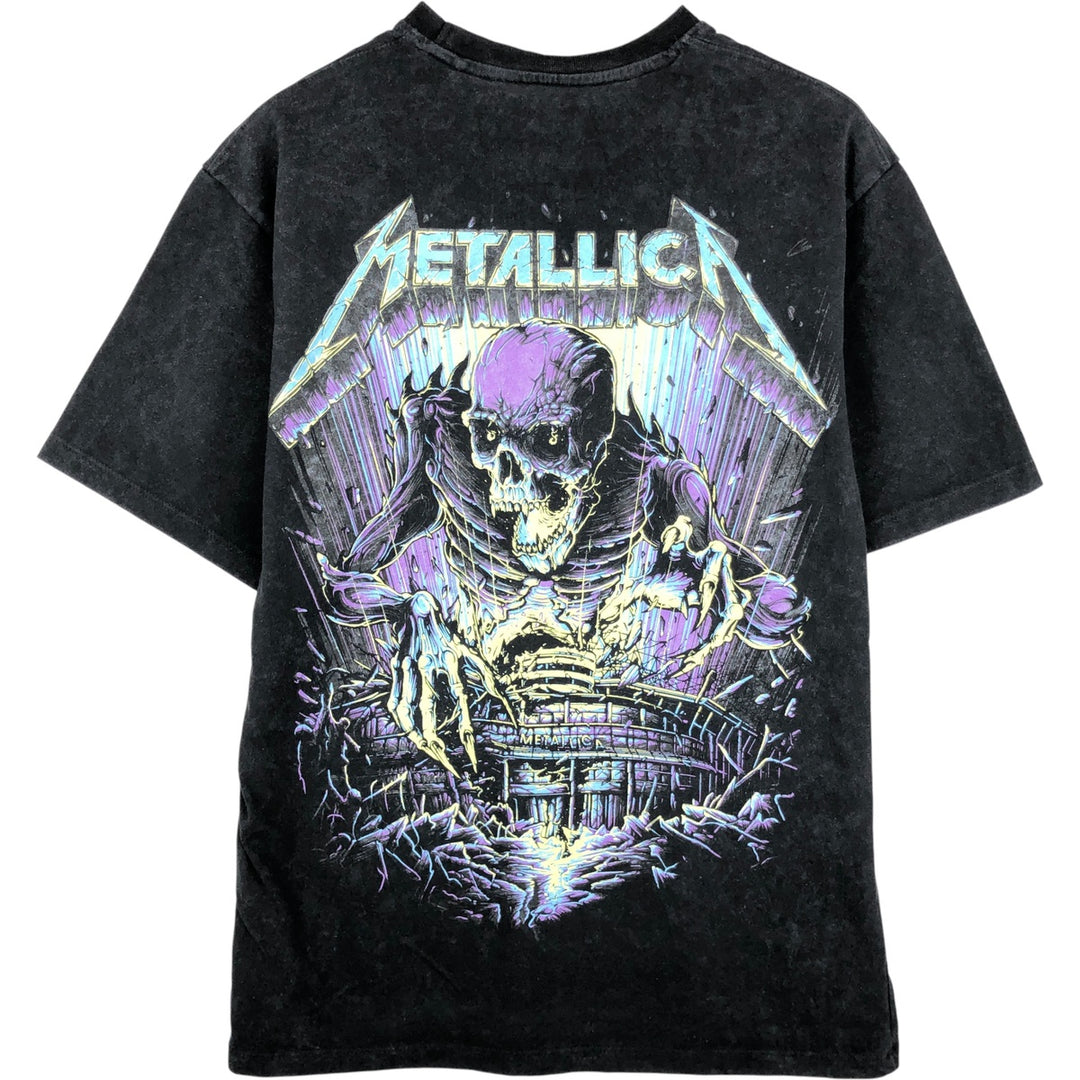 Metallica Skull Pattern Band T-shirt Band Tee Men's S size cotton black type Vintage Second Hand
