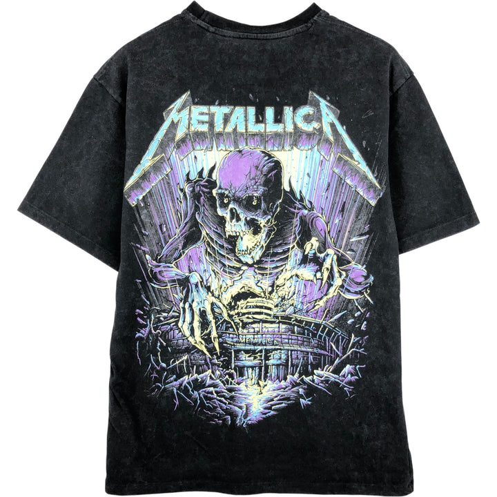Metallica Skull Pattern Band T-shirt Band Tee Men's S size cotton black type Vintage Second Hand
