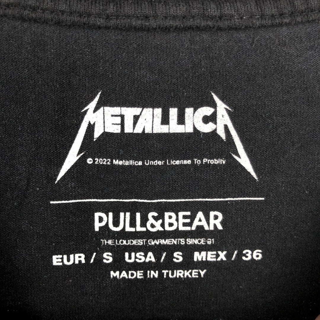 Metallica Skull Pattern Band T-shirt Band Tee Men's S size cotton black type Vintage Second Hand