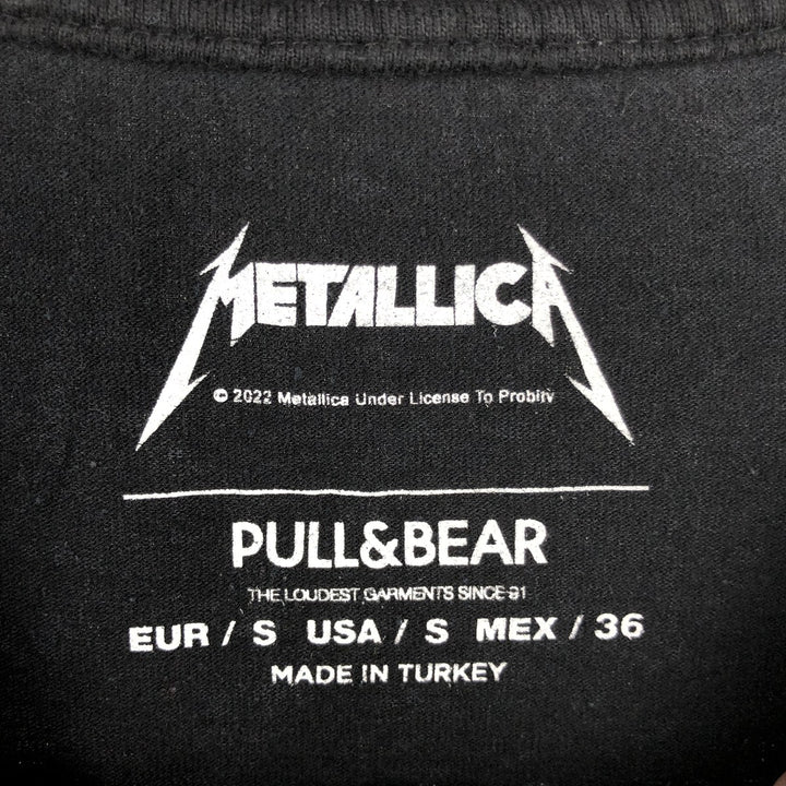 Metallica Skull Pattern Band T-shirt Band Tee Men's S size cotton black type Vintage Second Hand